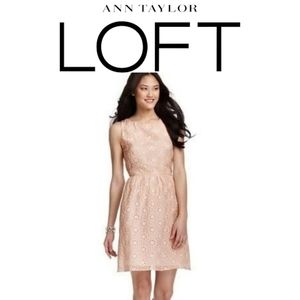 Ann Taylor LOFT Daisy Eyelet Silk-Blend Fit & Flare Dress